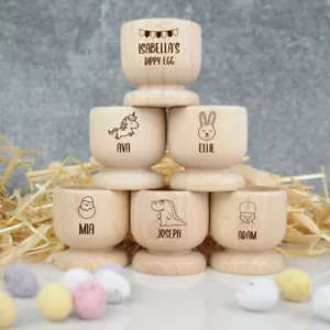 Personalised Egg Cups Hard Boiled Egg Cup Holder Easter Gift for Children - Picture 1 of 90