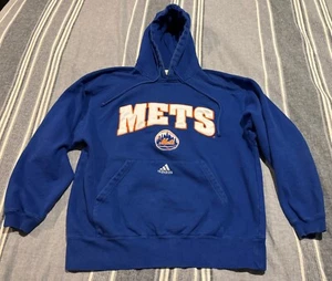 New York Mets MLB Blue Adidas Hooded Sweatshirt - Adult Large - Picture 1 of 1