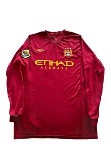 Vintage Umbro Manchester City RARE Sergio Aguero Retired Jersey Sz M Long sleeve - Picture 1 of 13