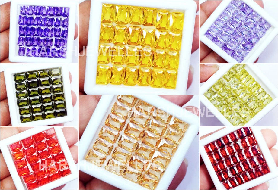 Piedra preciosa suelta tamaño mm zafiro esmeralda color mezclado natural certificada H308 Foto 1 de 1