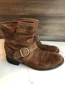 Fiorentini + Baker Eli Eternity Brown Leather Suede Biker Boots Womens 38 US 8 - Picture 1 of 10