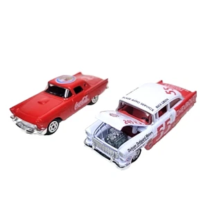 1:64 1955 Chevy & 1957 Ford Thunderbird Coca Cola Car Majorette/Racing Champions - Picture 1 of 9