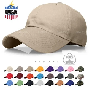 Baseball Cap Cotton Solid Plain men women Ball Hat Dad Hat Polo Washed Ball PC - Picture 1 of 44