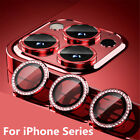 Camera Lens Glass for iPhone 14 Plus 13Pro 12 11 Pro Metal Ring Screen Protector