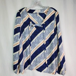 Laundry by Shelli Segal Gr. L 3/4 Arm gestreift Bindekragen Bluse Top Shirt - Bild 1 von 15