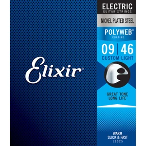 Elixir 12025 Polyweb Coating NPS Electric Guitar Strings, Custom Light (9-46) - Picture 1 of 1