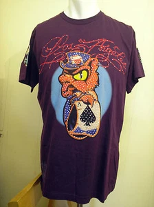 Men's Purple 'Los Angeles' Motif Crew Neck Cotton T-Shirt - Size XL - BNWOT!! - Picture 1 of 3