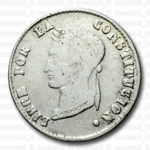 MORUZZI - Bolivia 4 SOLES 1856 Potosì (120909) PLATA SILVER mB / VG+ / RC+ - Picture 1 of 1