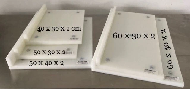 Schneidebretter Saubermann mit 1 Anschlag und Gummi-Stolpen; Weiß