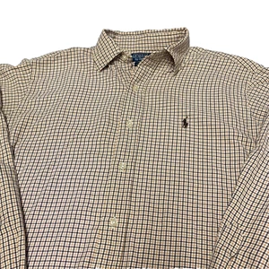 Camisa Polo de Ralph Lauren para Hombres M Mediana LS Dos Capas Lowell Deportiva Marrón A Cuadros - Imagen 1 de 24