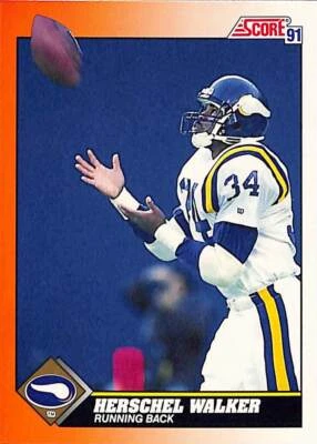 1991 Score  Herschel Walker #348   Minnesota Vikings - Image 1 of 2