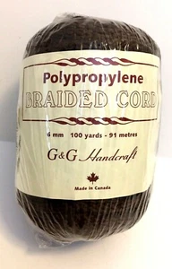 G&G Handcrafted Polypropylene Braided Cord 6mm 100 Yards -91 Meters Canada Brown - Picture 1 of 7