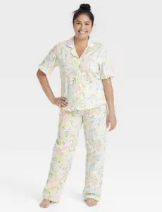 Women's  Size XS Mommy & Me Matching Family Pajama Sleep Set White Floral - Picture 1 of 4