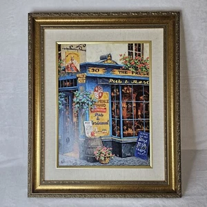 Viktor Shvaiko Glicee English Pub Restaurant Scene Floral Artwork Framed - Picture 1 of 10