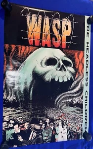 Póster promocional vintage 1989 WASP Headless Children 24x36 pulgadas Capitol Blackie SIN USAR - Imagen 1 de 2