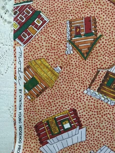 Moda Log Cabin Fall Autumn Houses Cottage Cotton Fabric 29"x44" by Cynthia Young - Picture 1 of 6