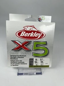 Berkley X5 Braid 50lb Lo-Vis Green Fishing Line 164yd - Picture 1 of 8