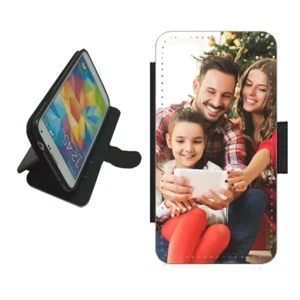 Personalised Phone Case flip Wallet gift For iPhone Samsung photo picture - Picture 1 of 3