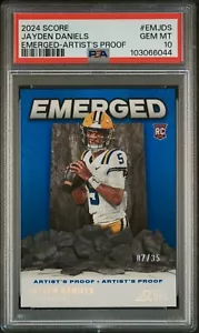 2024 Panini Score Emerged /35 Jayden Daniels Artist's Proof PSA 10 GEM MINT RC - Picture 1 of 2