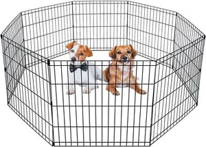 Dog Pen Dog Playpen Puppy Pet Playpen 8 Panel Indoor Outdoor Metal Portable Fold - Picture 1 of 3