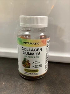 Vitamatic Hydrolyzed Collagen Gummies with Vitamin C, Zinc & Biotin -60 Gummies - Picture 1 of 4