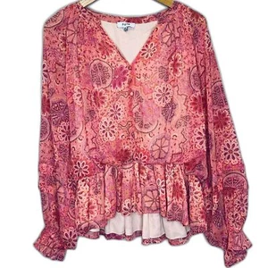 Blusa Fate Mujer Macy Bohemia Peplum Fairycore Rosa Metálica Mediana - Imagen 1 de 12