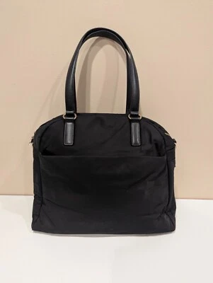 Lo & Sons Black Nylon Laptop Travel Bag Camel Lining Leather straps - Image 1 of 4