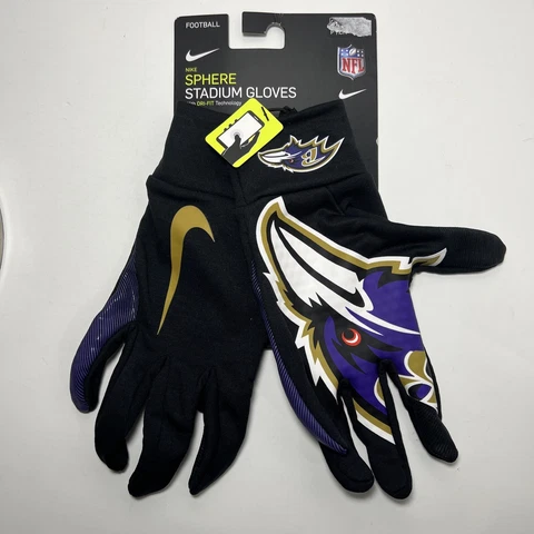 Nike Sphere Stadium Gloves NFL-Baltimore Ravens Sz Small-Touch Screen *SHIPS NOW Cover