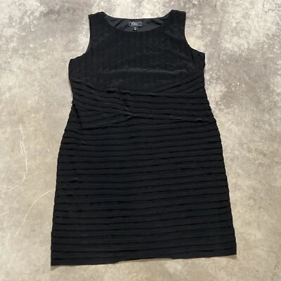 Vestido Colección Dressbarn Mujer 18 Negro Noche Sin Mangas Elastizado En Niveles Foto 1 de 4