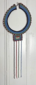 Afrikanische Massai Perlen Traditionelle Hochzeit Halskette Kenia Handarbeit Sammler Tribal - Bild 1 von 9
