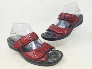 Mephisto Mobils Air Relax Womens Red Leather Open Toe Sandals Sz US 9/ EU 39 - Picture 1 of 9