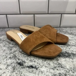 Sandalias Jane Jason Wu Marrón Gamuza Cuero Talla 8 Sin Cordones Lujo Tacón Cómodas Nuevas - Imagen 1 de 9