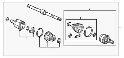 Conjunto de eje genuino Honda 44305-T7W-A03 Foto 1 de 2