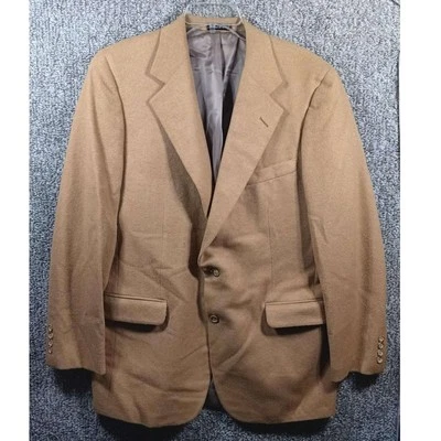 H. Freeman & Son - Camel Hair Blazer Tan Sport Coat Classic - Mens 42W Long - Image 1 of 4