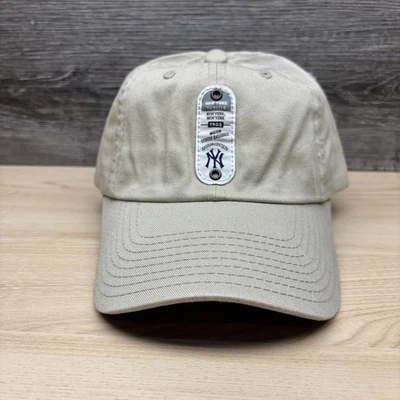 纽约洋基队帽子带背男式棕褐色卡其色美国职棒大联盟棒球爸爸帽 — 第 1/4 张图片