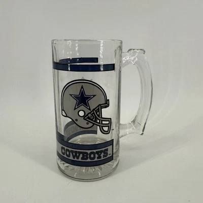Casco de fútbol americano de colección Dallas Cowboys NFL promoción taza de cerveza de vidrio transparente Foto 1 de 3
