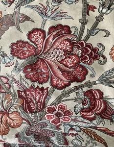 Pottery Barn Set of 2 Cotton Linen Pillow Cover Beige Palampore Jacobean Floral - Picture 1 of 9