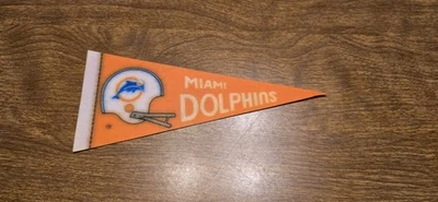 NFL Miami Dolphins Vintage 1980's 2 Bar Helmet Team Logo Mini Pennant - Image 1 of 2