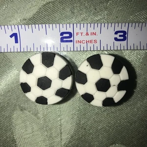 Soccerball Sport Shoe Charms  - Picture 1 of 2