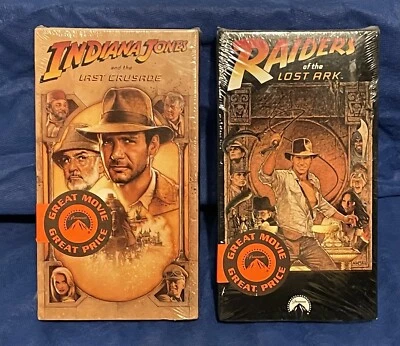 NEW Indiana Jones Raiders Lost Ark Last Crusade VHS Tape Paramount Watermark - Image 1 of 4