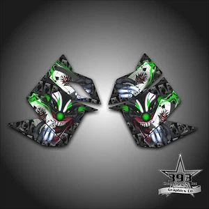 SKI DOO REV XP SNOWMOBILE SLED GRAPHICS DECAL SIDE PANEL EVIL JOKER GREEN - Picture 1 of 1