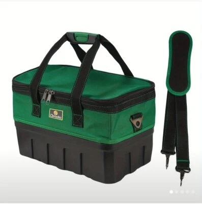 Durable Dark Green Waterproof Tool Bag with Adjustable Shoulder Strap - Image 1 of 4