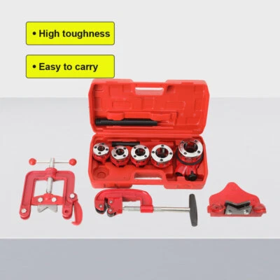 Pipe Threader Ratchet Type Set 5 Dies 1/2" Up to 2" Pipe Cutter Threading Tool - Image 1 of 4