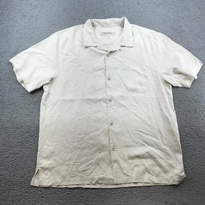 Tommy Bahama Shirt Adult XL Ivory Silk Solid Button Short Sleeve 62020 - Picture 1 of 10
