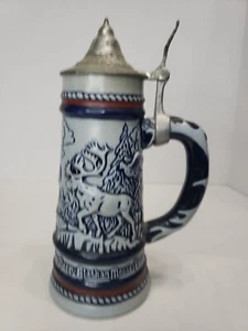 Vintage Avon lidded Beer Stein 1976 Made Handcrafted in Brazil Rocky Mountain  - Picture 1 of 11