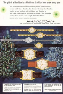 1956 Hamilton Watch: Christmas Tradition Born Anew Vintage Print Ad - Foto 1 di 1