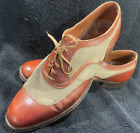Chaussures de spectateur en maille ventilée pour hommes vintage années 1950 8,5 C Oxfords portées