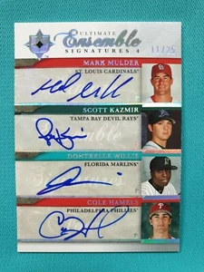 2006 ULTIMATE COLE HAMELS DONTRELLE WELLS MARK MULDER KAZMIR 11/25 QUAD AUTO A2 - Picture 1 of 7