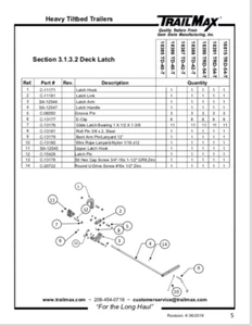 TrailMax Heavy trailer Deck Latch parts (aftermarket) - Picture 1 of 8