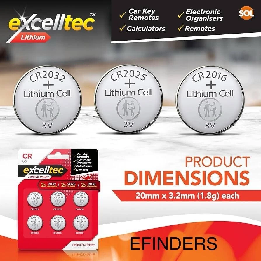 6 X CR2032 CR2025 CR2016 3V Lithium Button Coin Cell Battery UK Seller ✅ - Image 1 of 1